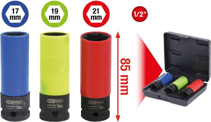 Produktbild KS Tools Stecknuss Satz (21 mm, 18 mm, 20 mm, 19 mm, 17 mm)
