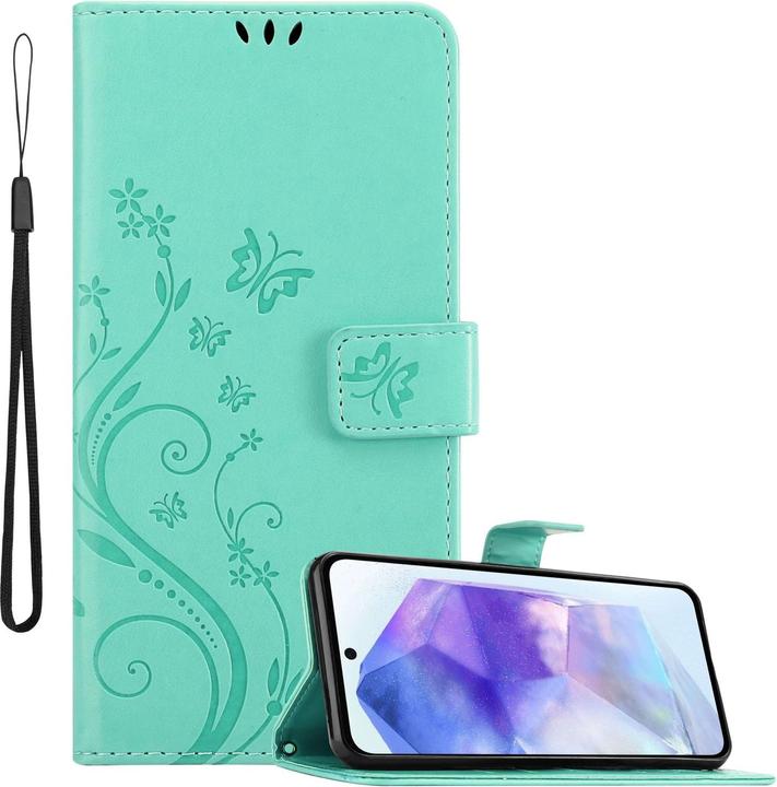 Cadorabo Hülle für Samsung Galaxy A55 mit Blumen Muster (Samsung Galaxy A55)