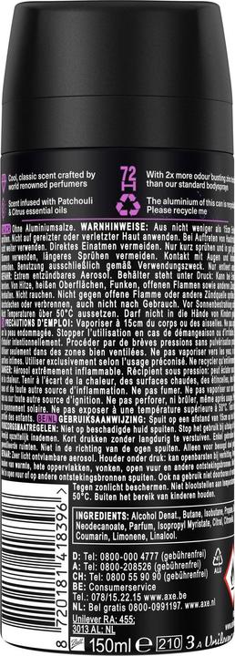 Image du produit AXE Déodorant pourpre patchouli 150 ml (Spray, 150 ml)