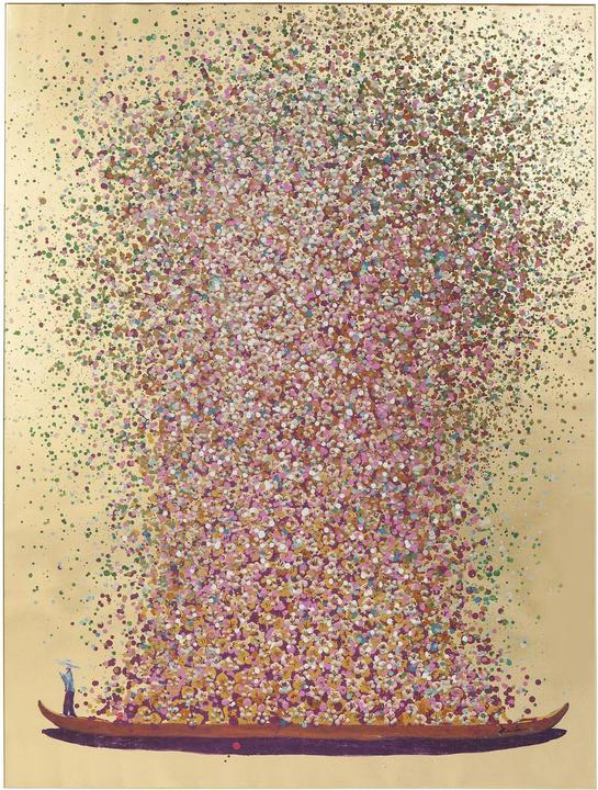 Produktbild Designlife Bild Touched Flower Boat Gold Pink 100x80cm (80 x 100 cm)