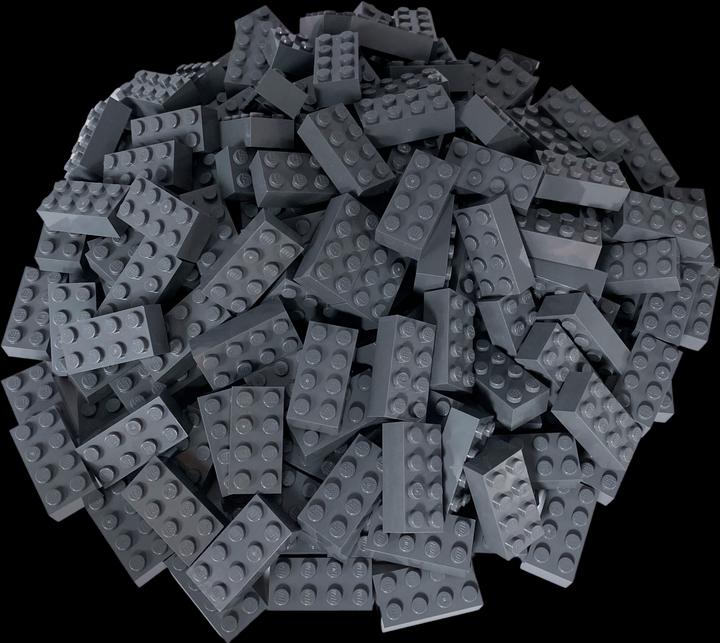 Produktbild LEGO 2x4 Steine Dunkelgrau - 250 Stück - Dark bluish grey bricks 3001 (3001, LEGO Zubehör)