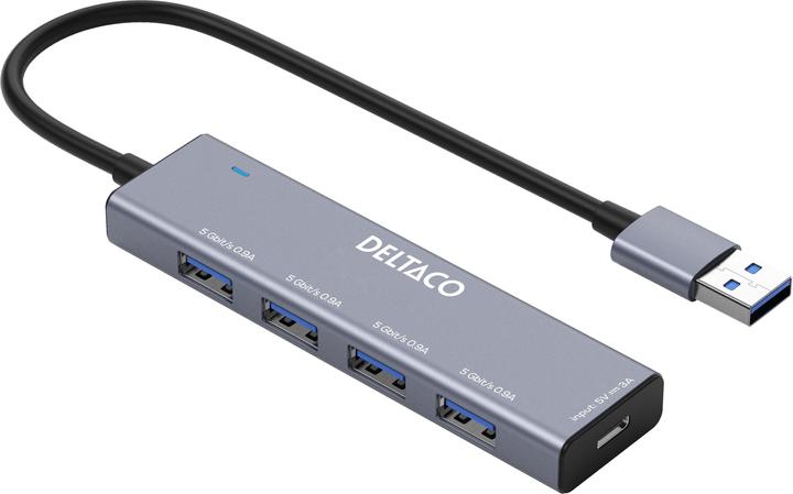 Deltaco UH-738 USB-A Hub, 4 ports (USB-C, 4 Porti)