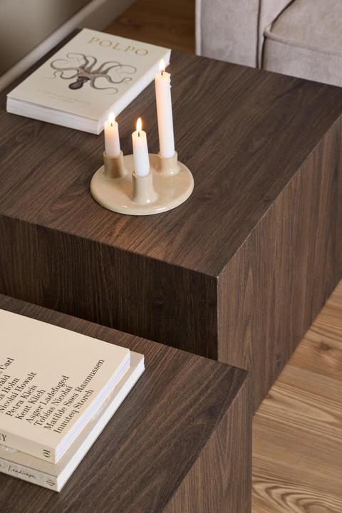 Actual product image AC Design Dice Couchtisch Travertin, raues Papier (58 x 58 x 40 cm)