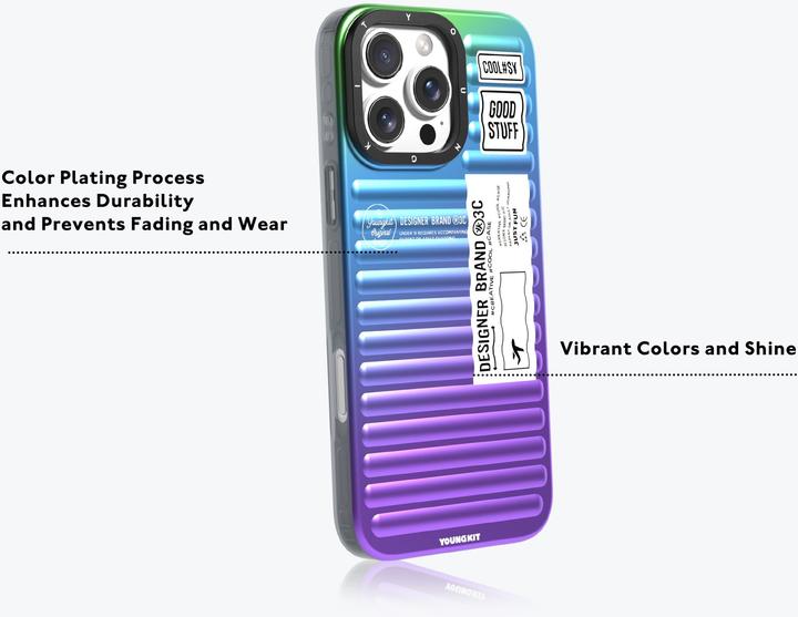 Produktbild Youngkit Hülle Glow Luggage-Inspired /violett (Apple iPhone 16 Pro Max)