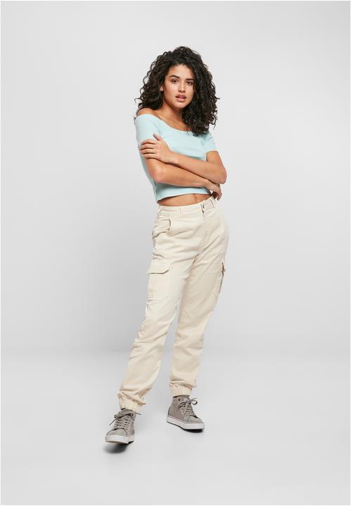 Actual product image Urban Classics Ladies Off Shoulder Rib Tee (L)