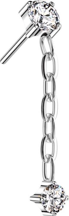 Image du produit Star Piercing Threadless argent cristal argent pendentif chaîne cristal argent (Titane G23, sans laiton)