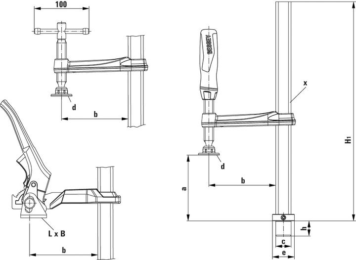 Produktbild Bessey Spannelement für Schweisstisch (200 mm)