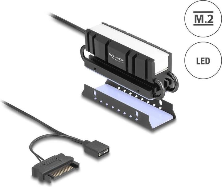 Actual product image Delock M.2 Kühlkörper für SSD 2280 mit RGB LED Beleuchtung