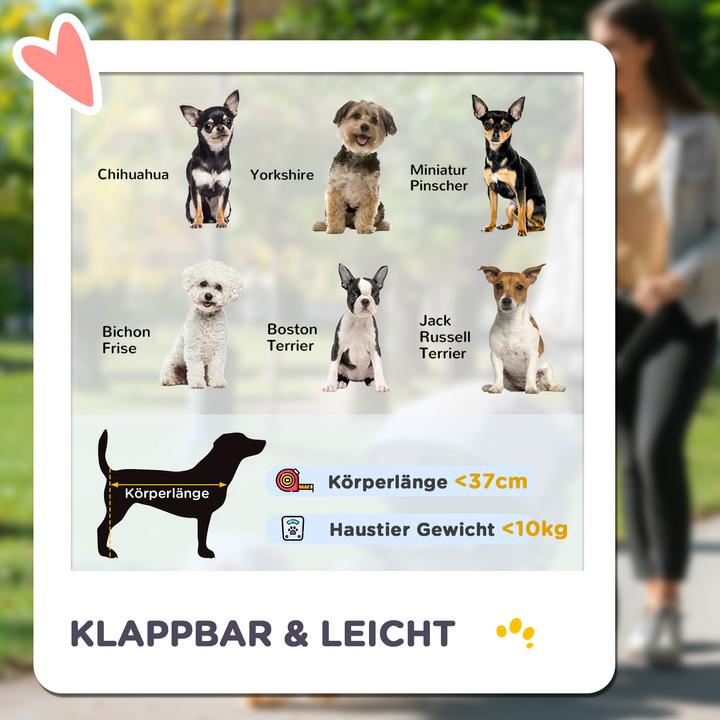 Produktbild PawHut Hunde-Buggy für kleine Hunde (Hund, Faltbar, Reflektoren)