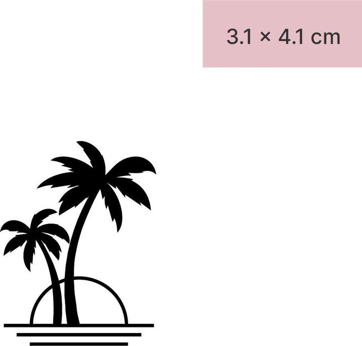 Produktbild minink Temporäres Tattoo – Retro Sonnenuntergang mit Palmen