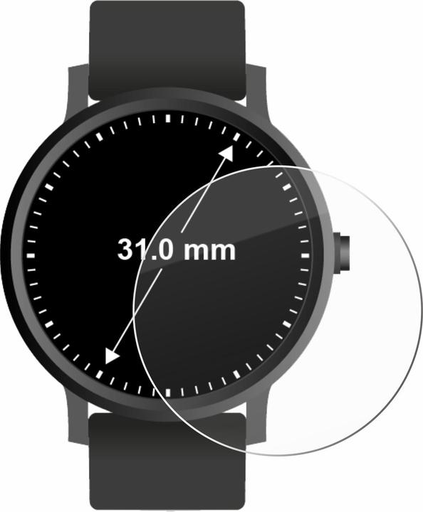 Actual product image Savvies HD33 Clear Tempered Glass Screen Protector for Watches (circular, Diameter: 31 mm)