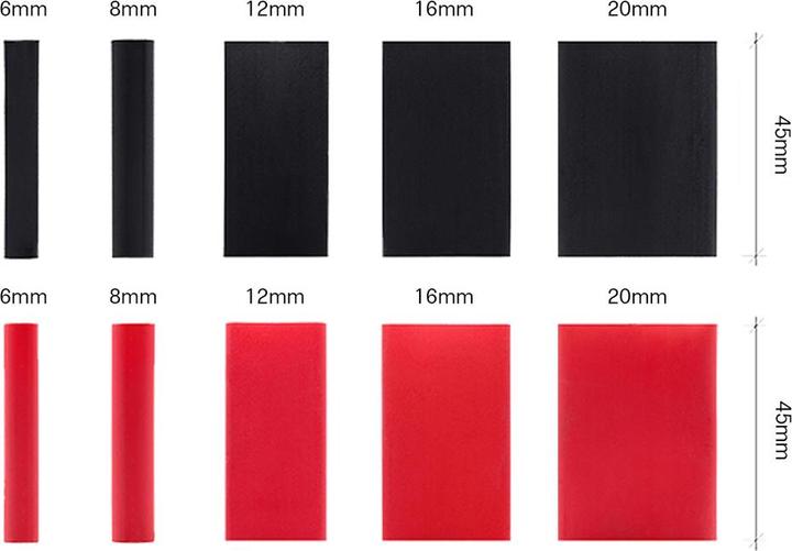 Actual product image Offgridtec Schrumpfschlauch Sortiment Schwarz Rot 4:1 Ratio mit Kleber Doppelwandig 190 Stück 45mm Länge (190 x)