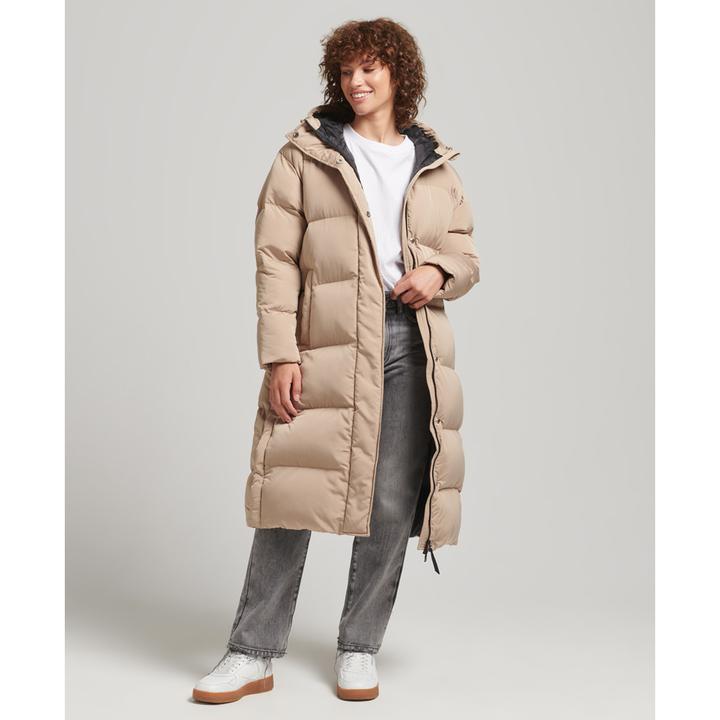 Produktbild Superdry lange daunenjacke mit kapuze, damen (XL)