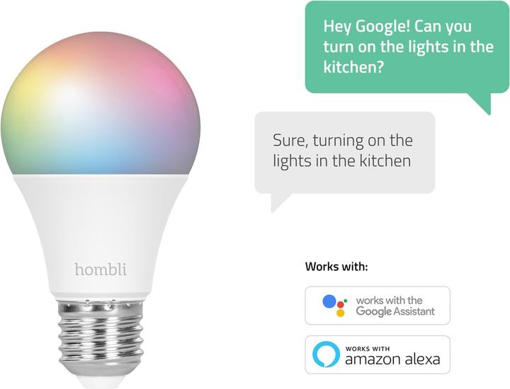 Energie-Label Hombli Smart Bulb RGB (E27, 9 W, 800 lm, 1 x, F)