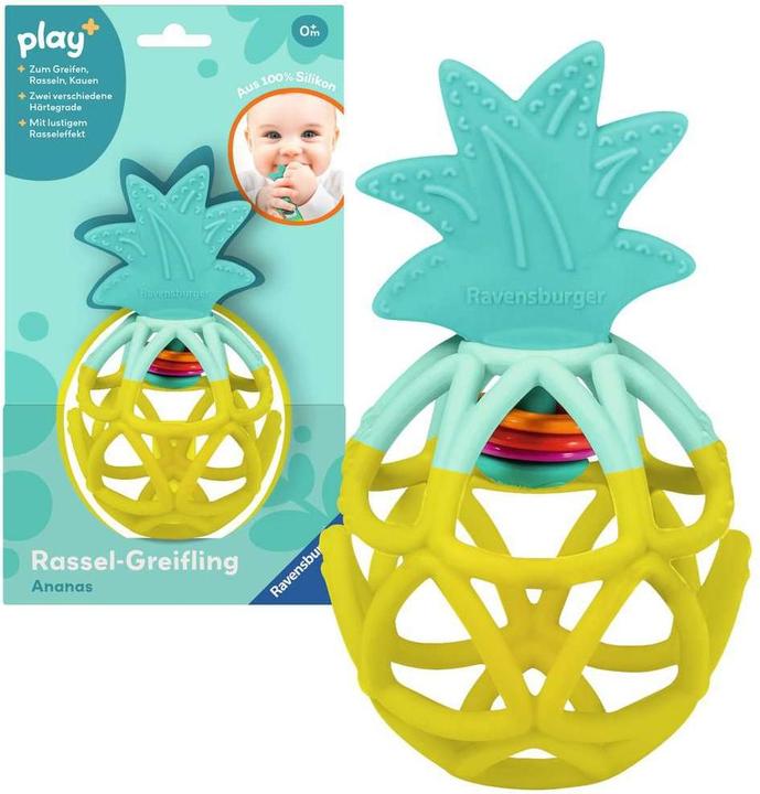 Image du produit Ravensburger 4869 hochet play+ : ananas, aide à la dentition, silicone Jouets pour bébé dès 0 ans