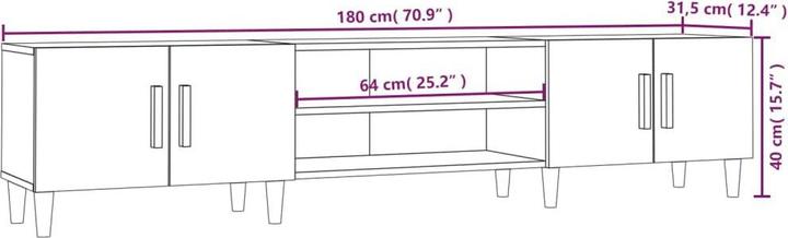 Produktbild VidaXL Fuscienne (180 x 31.5 x 40 cm)