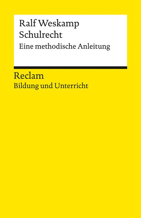 Produktbild Weskamp:Schulrecht. Eine methodische An (Deutsch, Ralf Weskamp, 2024)