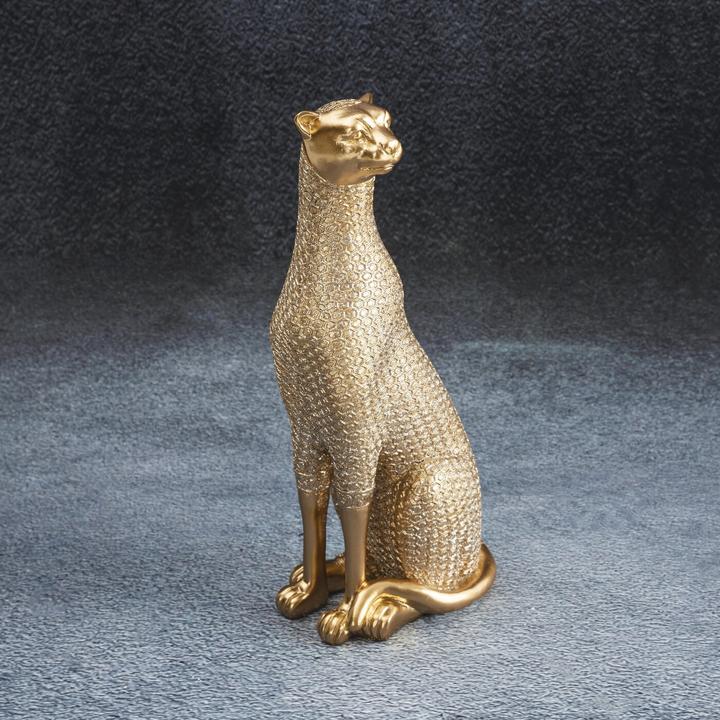 Produktbild Eurofirany Panther - Haris Dekorative Figur mit einem kleinen strukturellen Muster, Gold 8 x 11 x 26 cm