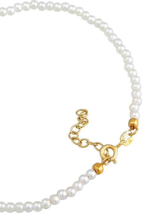 Produktbild Elli Fussschmuck Perlen Synthetisch Klassik Basic 925 Silber (925 Sterling Silber vergoldet, Kupfer, Synthetische Perle, 22 cm)