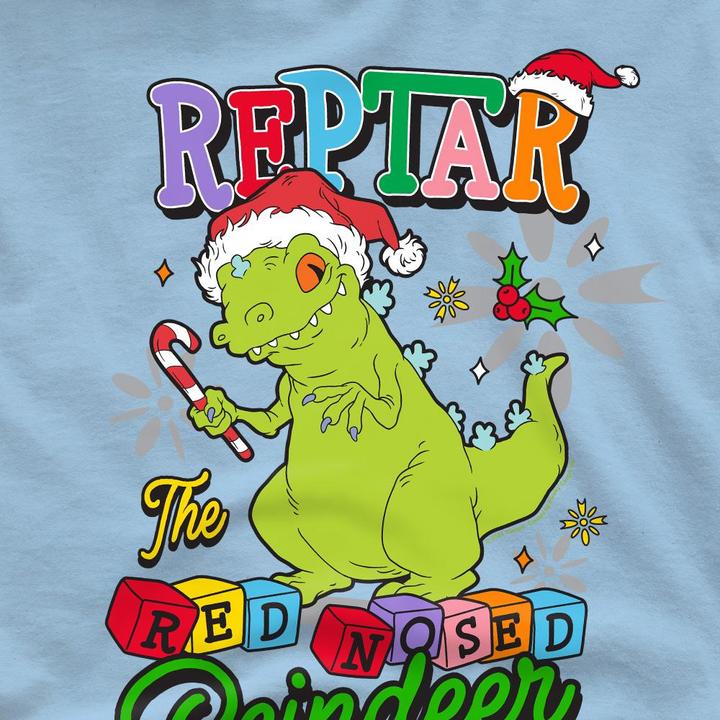 Immagine prodotto Rugrats Reptar The Red Nosed Reindeer Maglietta Natale Uomo (L)