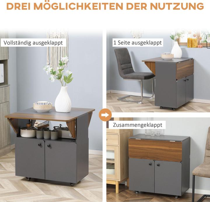 Produktbild Homcom Klapptisch mit 2 umklappbaren Tischseiten (70 x 83 x 75 cm)