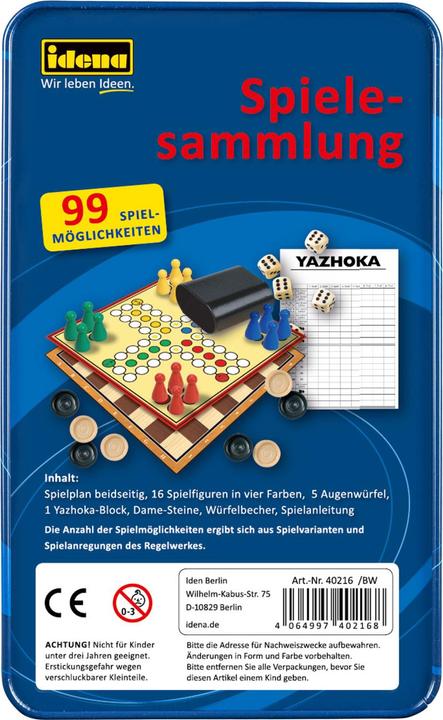 Productafbeelding Idena Spelcollectie 99 spellen Blikken doos (Duits)