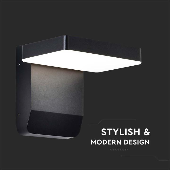 Image du produit V-TAC VT11020150B Applique murale LED 20W Corps noir Carré 4000K IP65 (2580 lm, IP65)