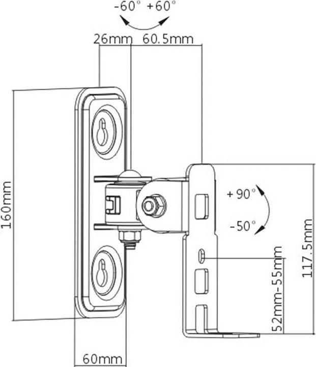 Actual product image myWall HS 12 L (1 pcs., Wall installation, Pivot function, Tiltable)