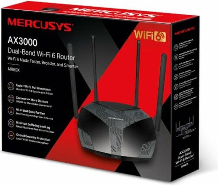 Actual product image Mercusys MR80X AX3000 Dual-Band Wi-Fi 6 Router