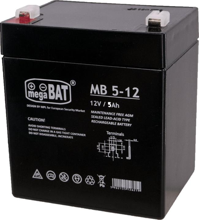 Megabat MB 5-12 USV-Batterie Plombierte Bleisäure (VRLA) 5 Ah