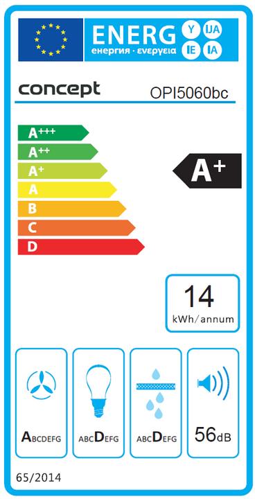 Label énergétique Concept OPI5060BC (Hotte écran plat)