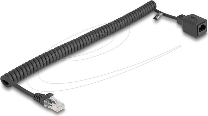 Actual product image Delock RJ45 Spiralkabel Stecker zu Buchse Cat.5e UTP 0,8 m b (U/UTP, CAT5e, 2 m)