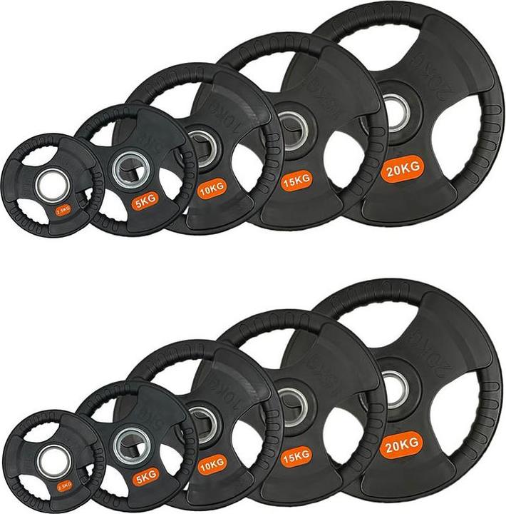 Produktbild FlexAthletix Hantelscheiben Set 50mm (2 x 2.5 kg, 2 x 5 kg, 2 x 10 kg, 2 x 15 kg, 2 x 20 kg)