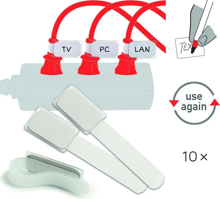 Actual product image Label-the-cable LTC Mini Velcro Cable Ties, pack of 10 (Velcro cable ties, 90 mm, 10 pcs.)