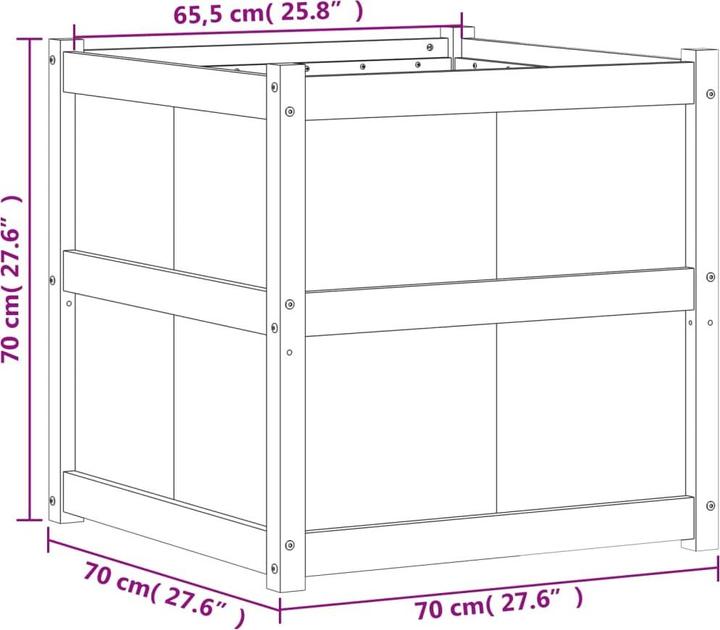 Produktbild VidaXL Pflanzkübel 70x70x70 cm Massivholz Kiefer,Material