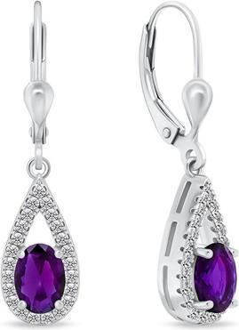 Produktbild Brilio Silver - Impressive silver earrings with purple zircons EA310WAM