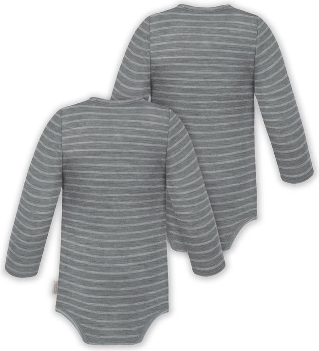 Produktbild Normani 2er Pack Doppelpack Baby-Body Merino Wickelbody Bodysuit Langarm - 9343 (62)