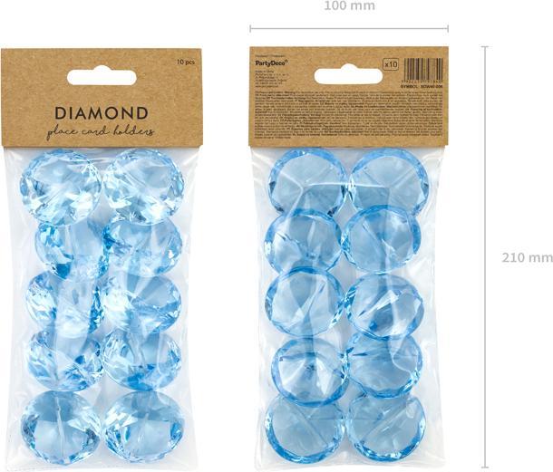 Produktbild Partydeco Tischkarte Halter Diamanten 4 cm, 10 Stück, Transparent