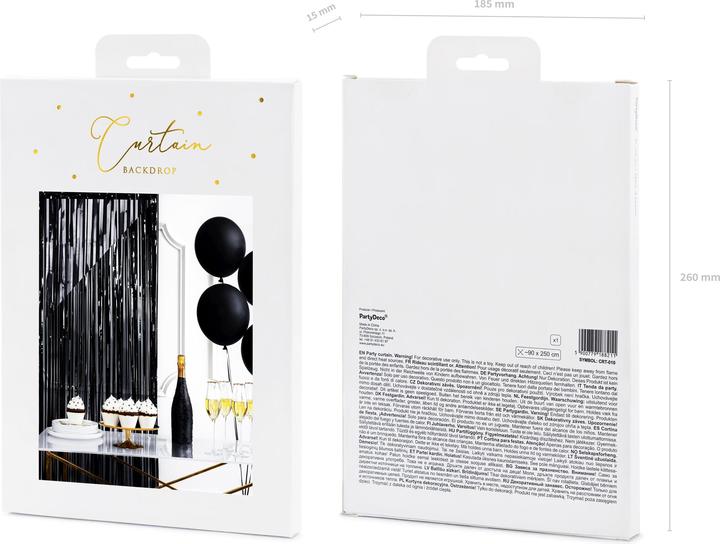 Image du produit Partydeco Accessoire de fête Rideau 90 x 250 cm, noir