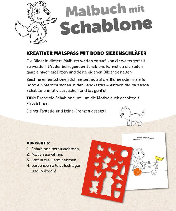 Image du produit Bobo Siebenschläfer Malbuch mit Schablone. Zeichnen und Malen für Kinder ab 4 Jahren