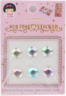 Immagine prodotto Hermex Decorazione a bottone glitterata con strass autoadesivi - trasparente