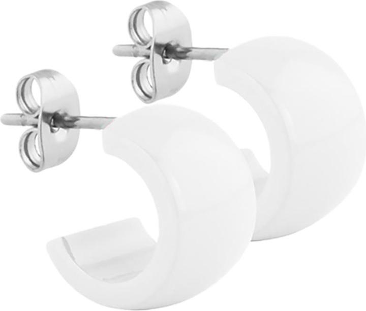 Star Piercing Ohrstecker Pure White rund abgerundet 9x14 (ohne Messing, Chirurgenstahl 316L)