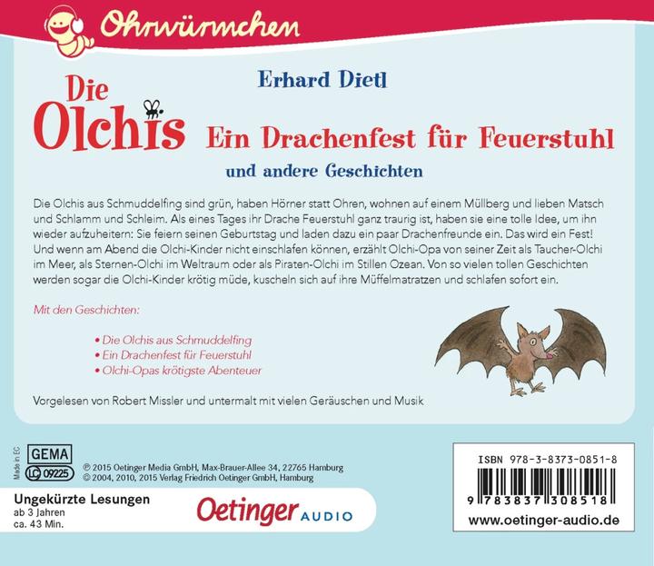 Image du produit Die Olchis - Ein Drachenfest (Les Olchis - Une fête du dragon) F (Robert Missler, Erhard Dietl, Frank Gustavus, Kay Poppe, Allemand)