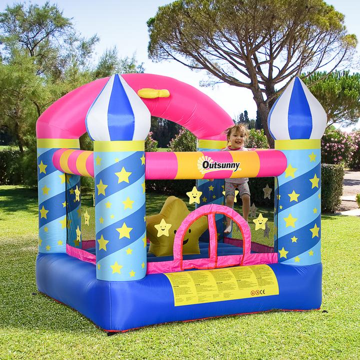 Actual product image Outsunny Children's bouncy castle in castle and star design