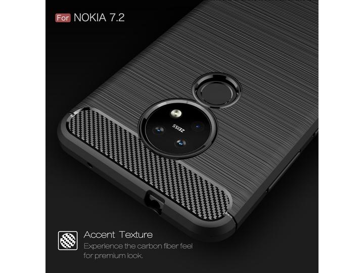 Actual product image Screenguard Nokia 7.2 Cover Carbon Brushed Soft TPU (Nokia 7.2)