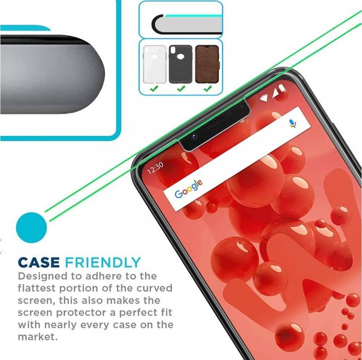 Immagine prodotto Screenguard Wiko View 2 Plus Pellicola protettiva in vetro Custodia Design amichevole (1 Pezzo/i, Wiko View 2 Plus)