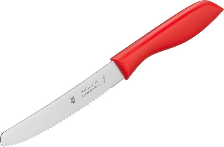 Produktbild WMF Brotzeitmesser Brötchenmesser Frühstücksmesser Set 2tlg 23cm Wellenschliff rot (11 cm)