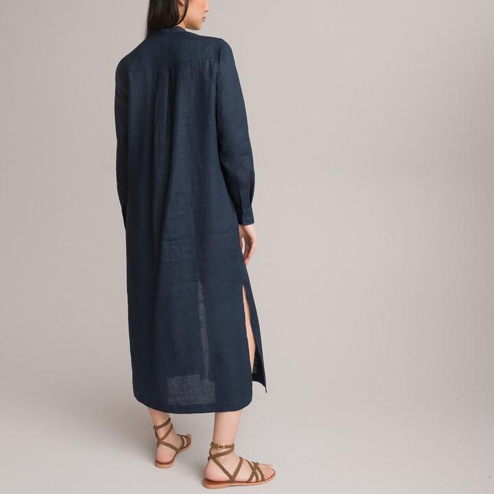 Produktbild La Redoute Collections Langärmeliges Maxikleid aus Leinen (40)