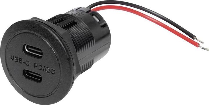 Produktbild ProCar Power USB-C Doppelsteckdose PD/QC EV ohne LED max 2x 30 Watt Belastbarkei