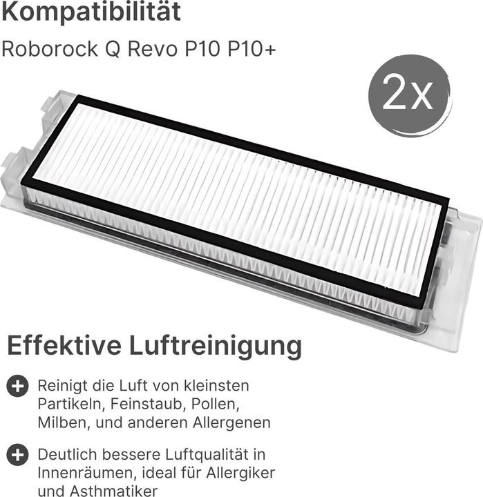 Produktbild Hermex Alternative HEPA-Filter zu Roborock Q Revo P10 P10+ 2-tlg. Set